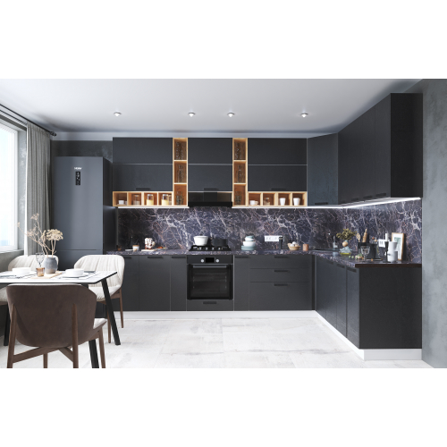 Кухня "Григгс" Камень темный 3,2 х 2,2 м